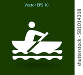 Flat boat icon