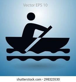 Flat boat icon