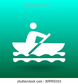 Flat boat icon
