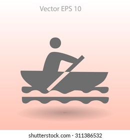 Flat boat icon