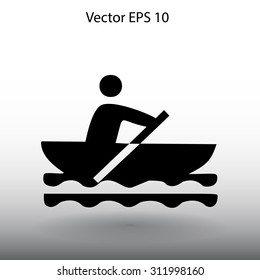 Flat boat icon