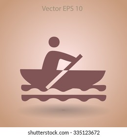 Flat boat icon