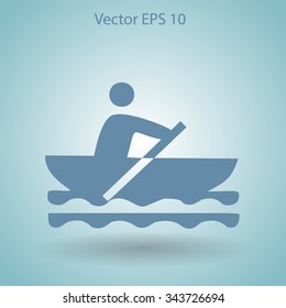 Flat boat icon