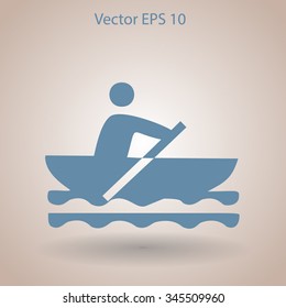 Flat boat icon