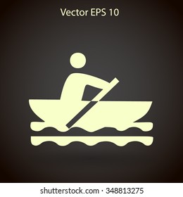 Flat boat icon