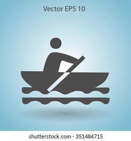 Flat boat icon