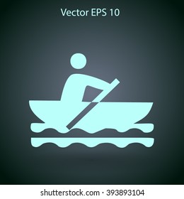Flat boat icon