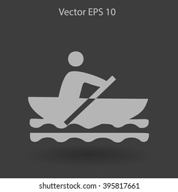 Flat boat icon
