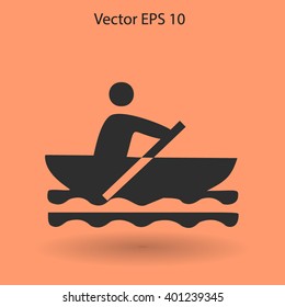 Flat boat icon