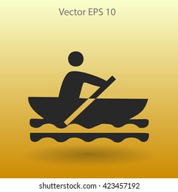 Flat boat icon