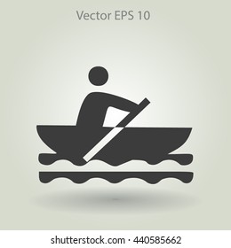 Flat boat icon