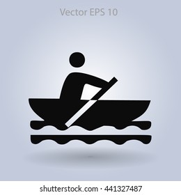 Flat boat icon