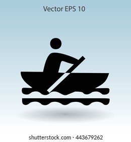 Flat boat icon