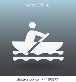 Flat boat icon