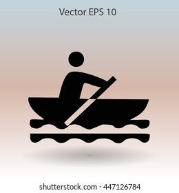 Flat boat icon