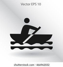 Flat boat icon