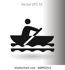 Flat boat icon