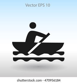 Flat boat icon