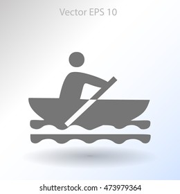 Flat boat icon