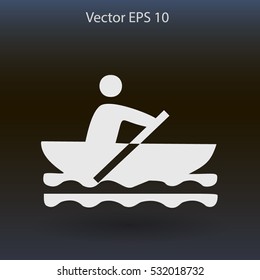 Flat boat icon