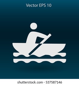 Flat boat icon