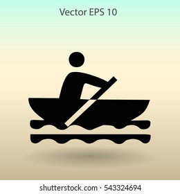 Flat boat icon