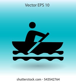 Flat boat icon