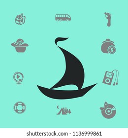 Flat boat icon. Vector.