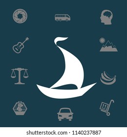 Flat boat icon. Vector.