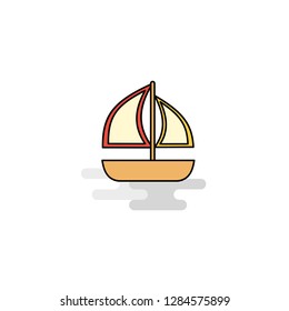 Flat Boat Icon. Vector
