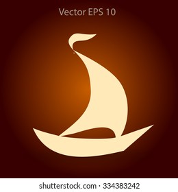 Flat boat icon. Vector.