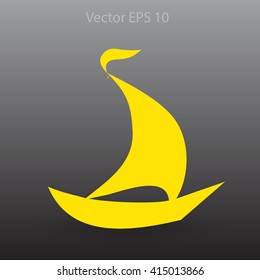 Flat boat icon. Vector.