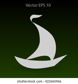 Flat boat icon. Vector.