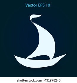 Flat boat icon. Vector.