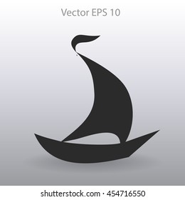 Flat boat icon. Vector.