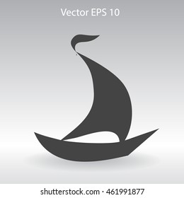 Flat boat icon. Vector.