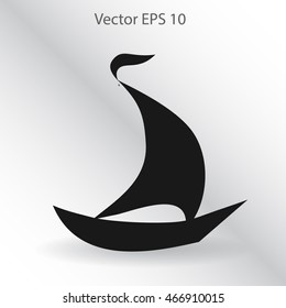 Flat boat icon. Vector.