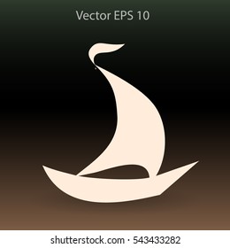 Flat boat icon. Vector.