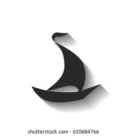 Flat boat icon. Vector.