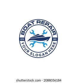 flat BOAT REPAIR screwdriver wrench Logo design