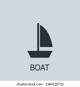 Flat boat vector icon. Boat illustration for web, mobile apps, design. Boat vector symbol.