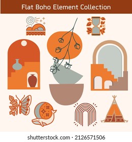 Flat Boho Element Icon Collection