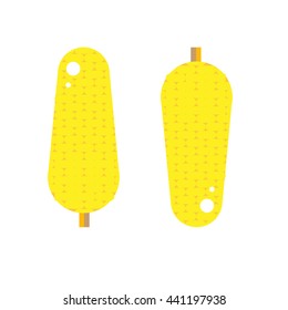 Flat boiled corn illustration. Street healthy meal icon. Fresh vegetable vector. Isolated corn on white background. Street fast food