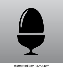 Flat a boiled egg vector icon.