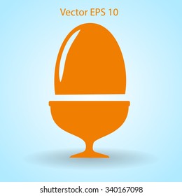 Flat a boiled egg vector icon.