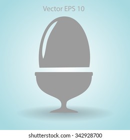 Flat a boiled egg vector icon.