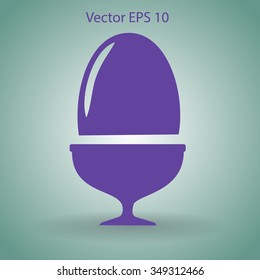 Flat a boiled egg vector icon.