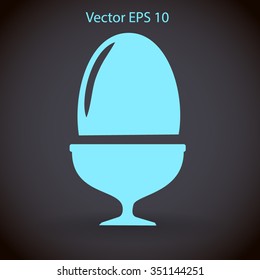 Flat a boiled egg vector icon.