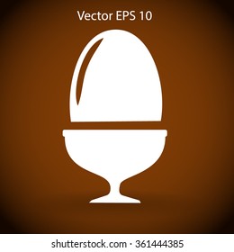 Flat a boiled egg vector icon.