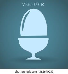 Flat a boiled egg vector icon.